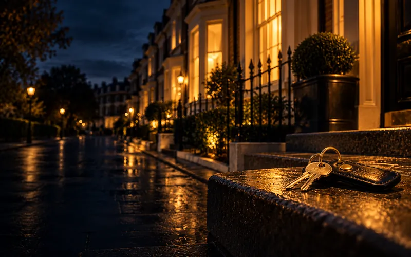 Letting agent with modern homes, keys and a lease, representing property lettings and rentals